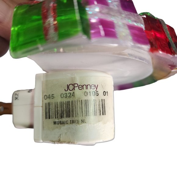 Christmas Tree with Packages Light up Plug in Night Light 5.5" Mosaic JC Penny - Picture 4 of 5